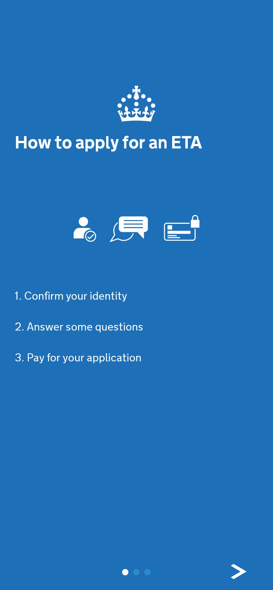Application start page