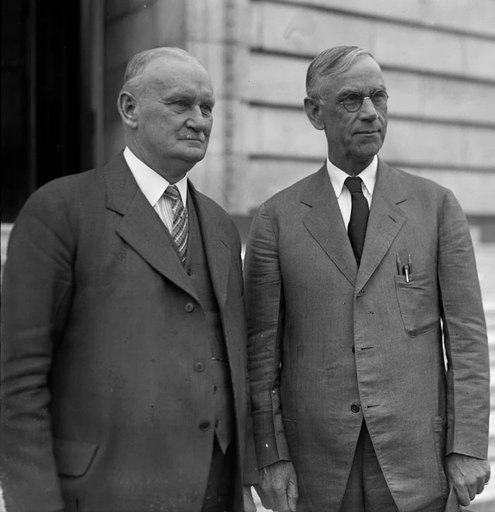 Republicans Reed Smoot and Willis C. Hawley Photo Wikipedia
