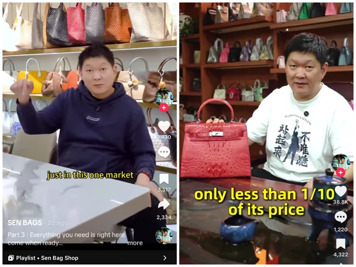 Chinese suppliers boast of prices and 10 times lower. Photo: Tiktok video capture