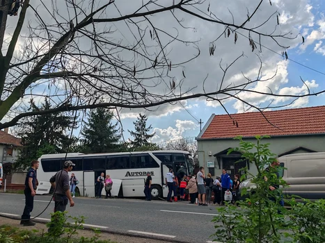 Bihor 2 bus accident, photo Info Trafic Bihor & Oradea JPG