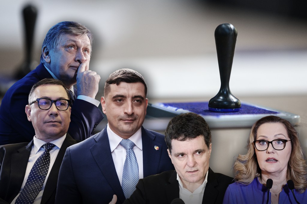 Candidates Victor Ponta, Crin Antonescu, George Simion, Nicușor Dan and Elena Lasconi. Collage: Ion Mateș / Hotnews. Photo: Inquam Photos