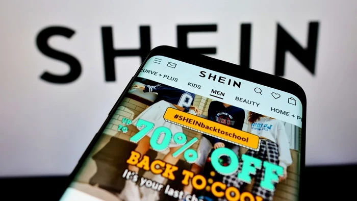 Shein platform open on a phone