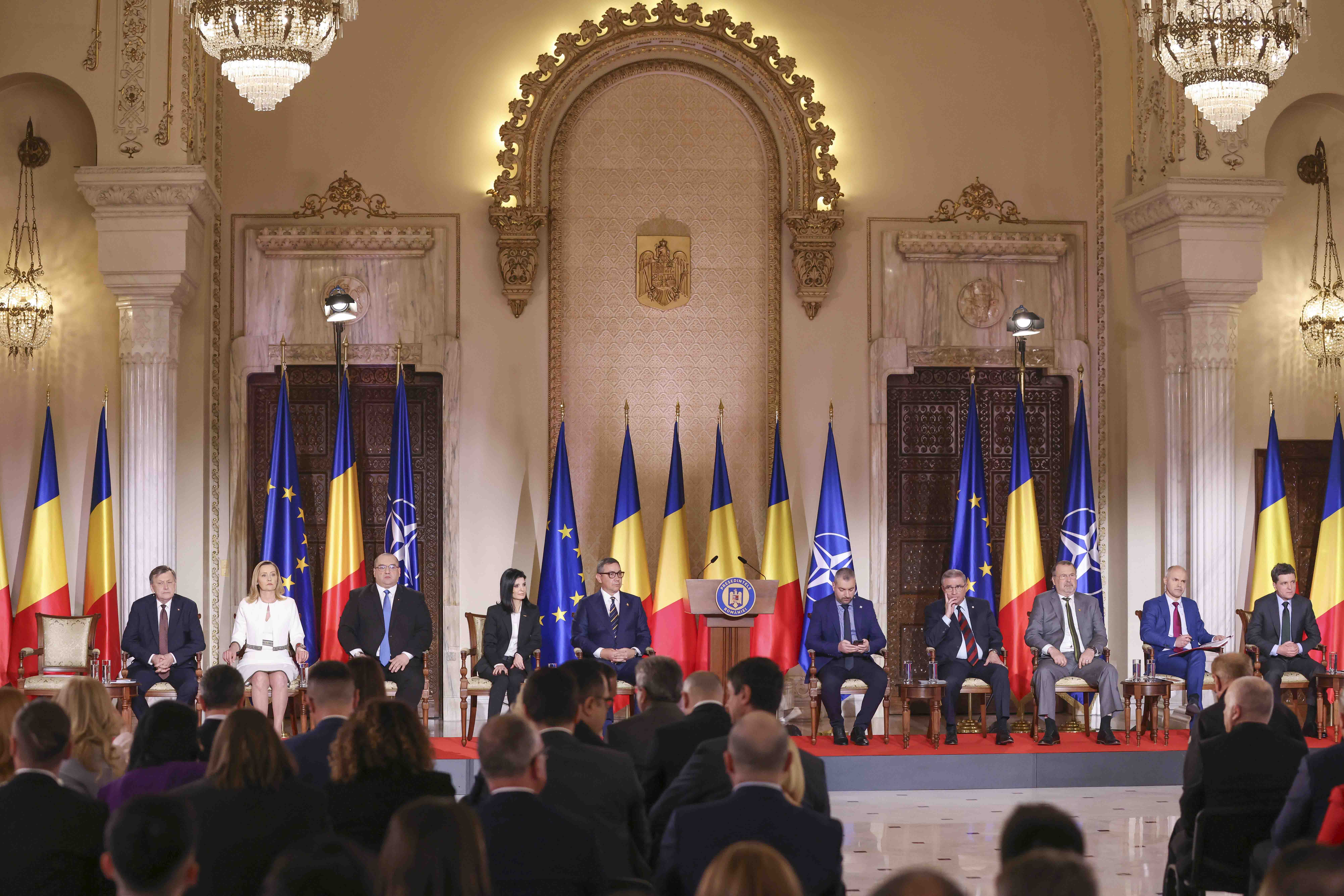 Candidates present at the presidential margin debate. Photo inquam Photos George Calin