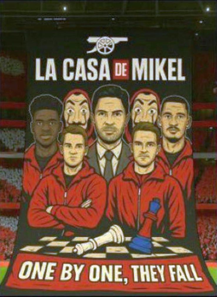 This is how one of the 3 banners prepared by Arsenal fans but rejected by the club