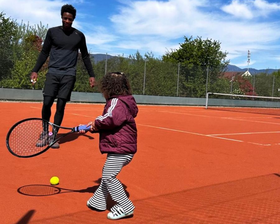 Gael Monfils and his daughter, Skai, on the photo tennis court: Instagram Elina Svitolina, disclosures about her daughter and Gael Monfils: