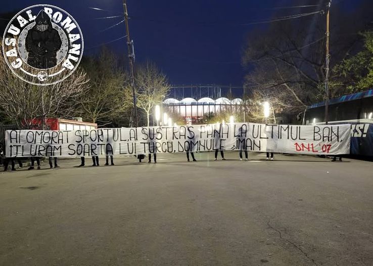 The message forbidden in the stadium of Dinamo/ Photo Gallery: Facebook@ Casual Romania