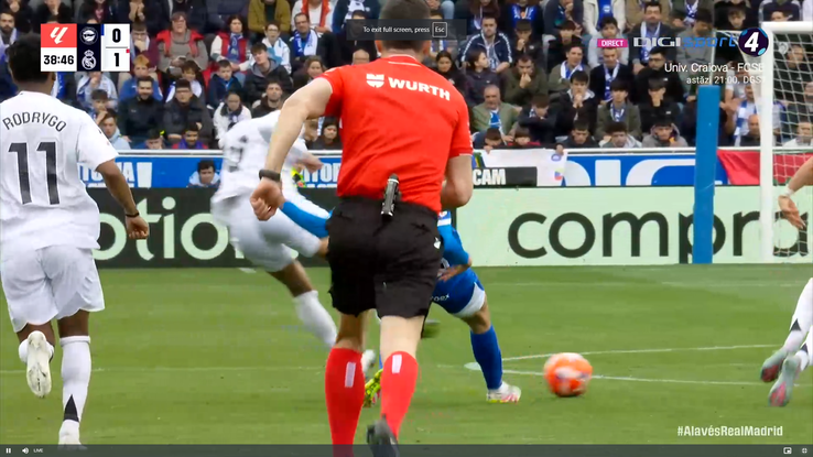 Kylian Mbappe, red card after a criminal entrance to Alaves - Real Madrid, photo: Capture Digi Sport
