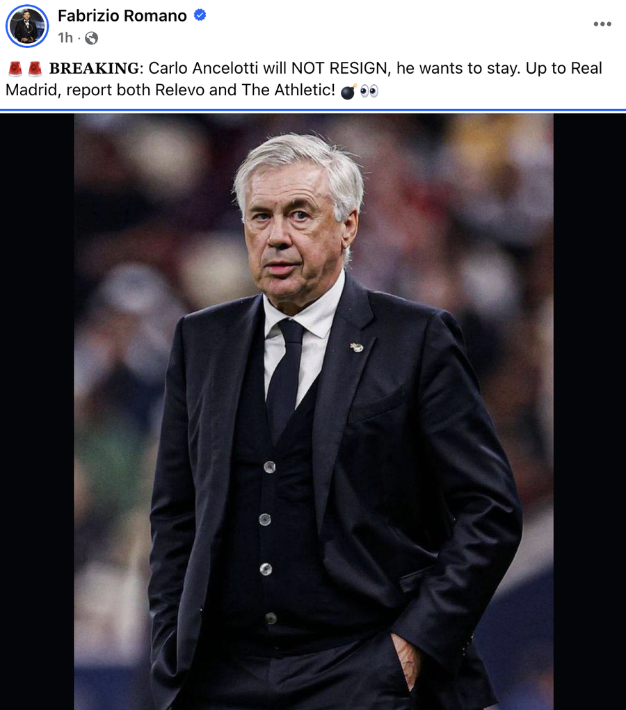 Ancelotti does not want to sign the resignation »last -hour news from Real Madrid