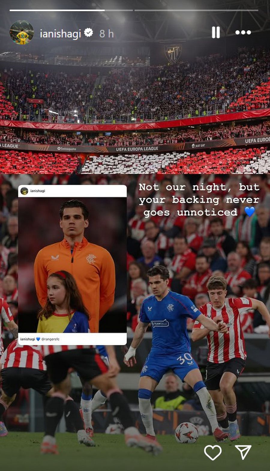 Ianis Hagi's message for Rangers' supporters The message of Ianis Hagi, in full uncertainty regarding his future: