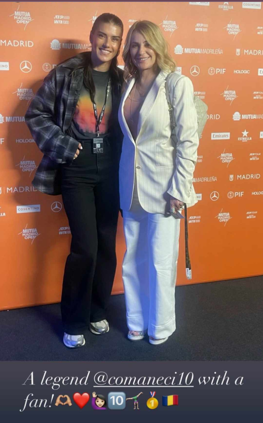 Sorana Cîrstea together with Nadia Comăneci at Madrid Open / Photo: Instagram Sorana Cîrstea and Nadia Comăneci, together at the Madrid Open: