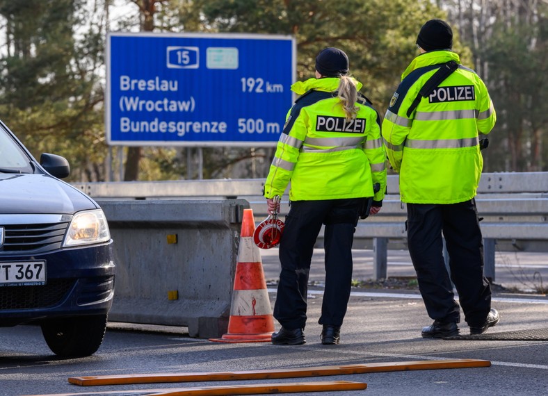 Police patrol near the Polish-German border, March 4, 2025.