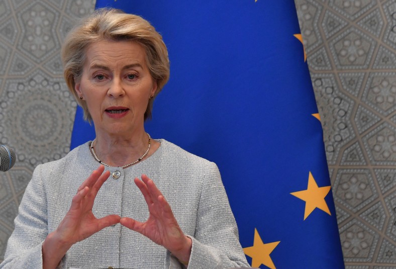 Chairwoman of the European Commission Ursula von der Leyen during a press conference during the EU-Azja Central Summit in Samarkand, April 4, 2025.