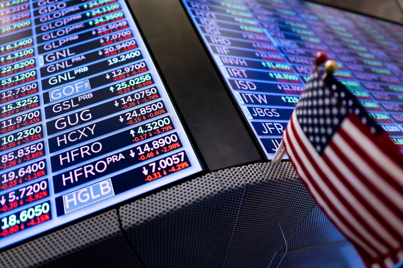 The screen on the New York Stock Exchange, April 8, 2025.