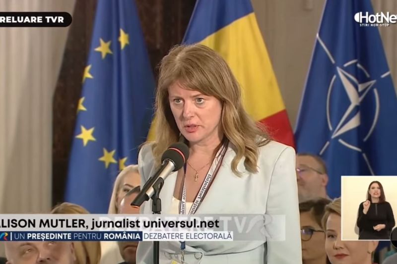 Video Daniel Funeriu, skid to journalist Alison Mutler in TVR presidential debate