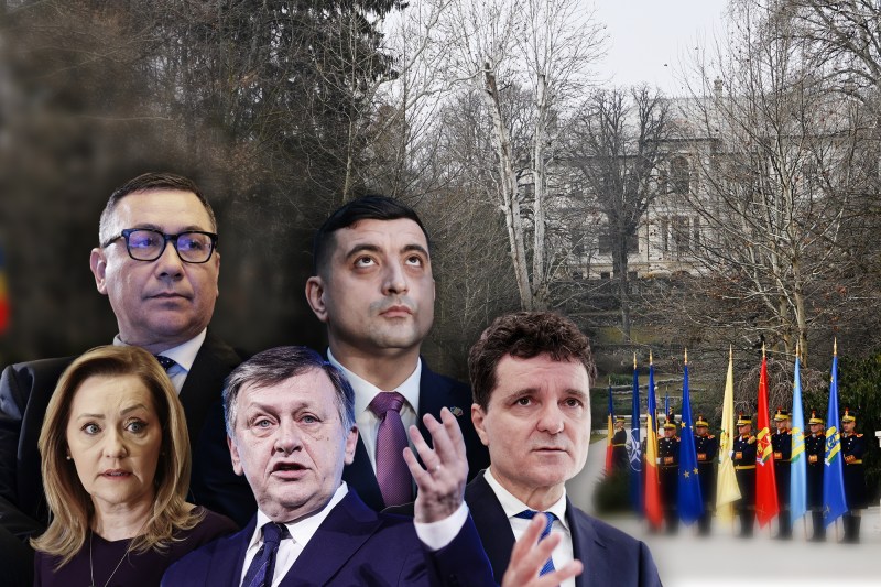 George Simion, Victor Ponta, Elena Lasconi, Crin Antonescu and Nicușor Dan. Collage: Ion Mateș / Hotnews. Photo: Inquam Photos, Profimedia