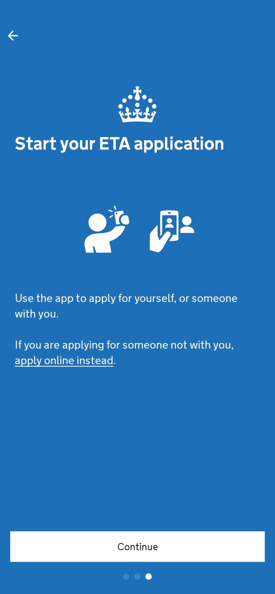 The application can only be used in the case of an application for yourself or the person staying with you
