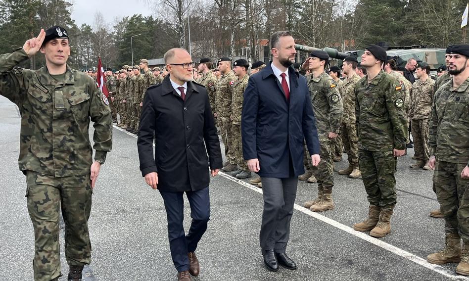 Poland, a spirited number of soldiers stationed in Latvia