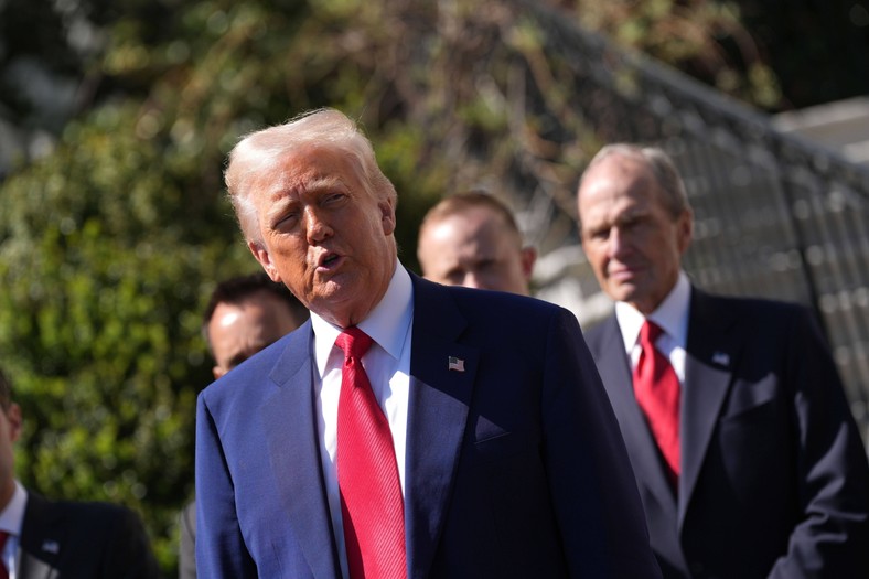 Donald Trump in front of the White House in Washington, USA, April 9, 2025.