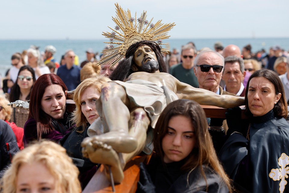 Procession on Good Friday, which is part of the Holy Week celebration in Valencia in Spain