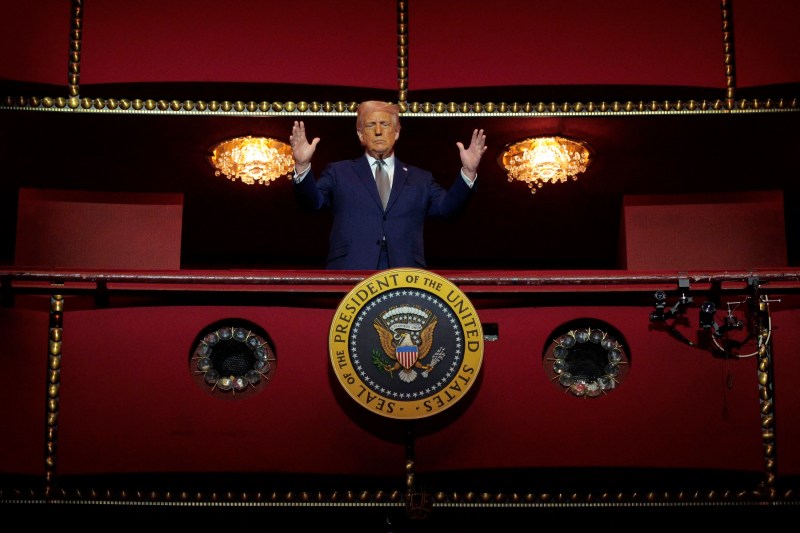 Donald Trump, in the Presidential Lodge of the Opera in the JFK center, Washington DC. March 2025. Photo: Somodevilla face / Getty Images / Profimedia