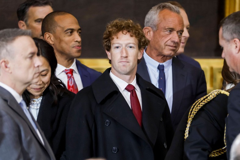 The general director of Meta Mark Zuckerberg (Ś) during the inauguration of Donald Trump, Washington, USA, January 20, 2025.