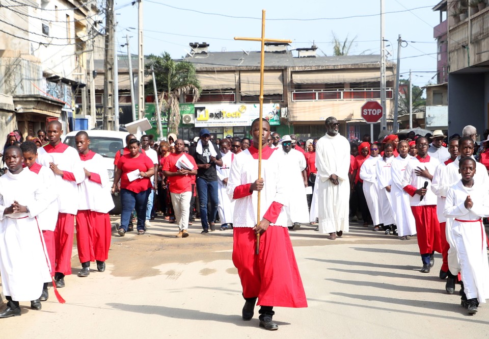 Procession of the Way of the Cross in Abidjan, the capital of the ivory coast