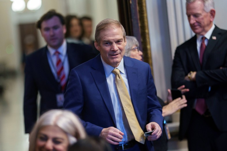 A member of the Chamber of US representatives Jim Jordan at Eisenhower Executive Office Building in Washington, USA, February 21, 2025.