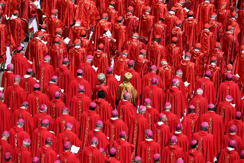 Cardinals during the funeral ceremony of Pope Francis