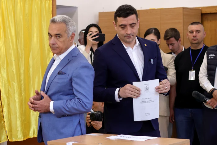 George Simion and Călin Georgescu voted at Mogoșoaia Photo Inquam Octav Ganea