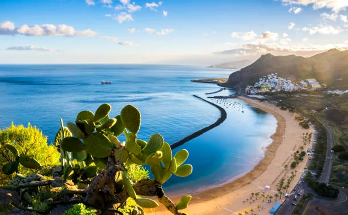 Panorama with beach Las Teresitas from Tenerife Spain Photo Adevărul archive