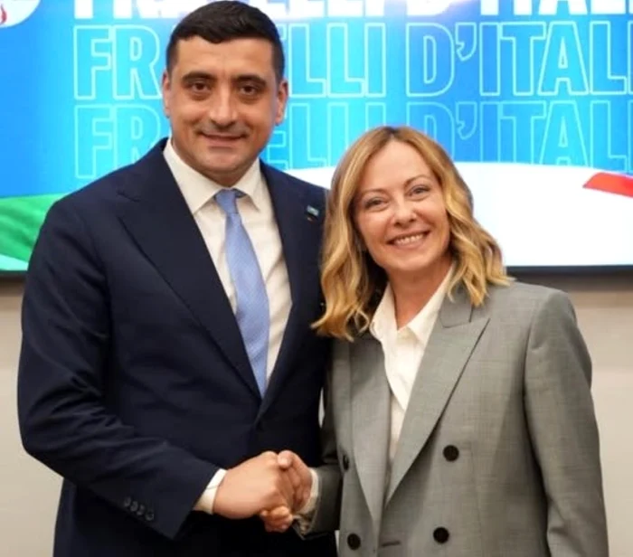 George Simion și Giorgia Meloni. FOTO: Facebook / George Simion