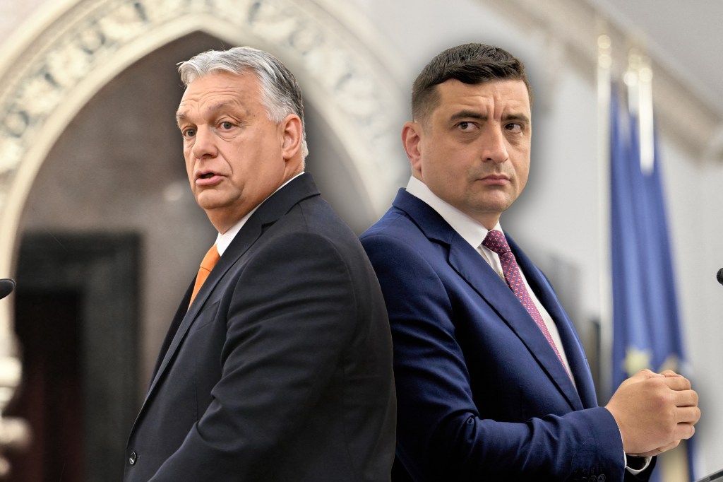 Viktor Orban and George Simion. Collage: Ion Mateș / Hotnews. Photo: Profimedia