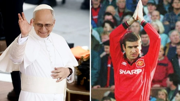 Eric Cantona, right, made a career at Manchester United
