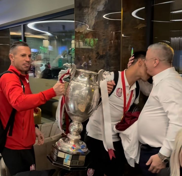 Nelu Varga, the owner of the CFR, after the Clujs won the Romanian Cup