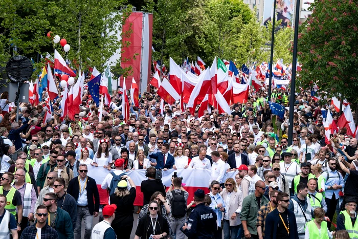 Tens of thousands of people went out on the streets of Warsaw Photo Rafał Trzaskowski / X on Sunday