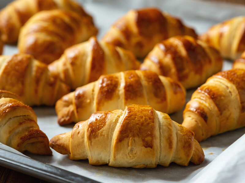 Like in France: mini-kroissans from the dough that wanders in water