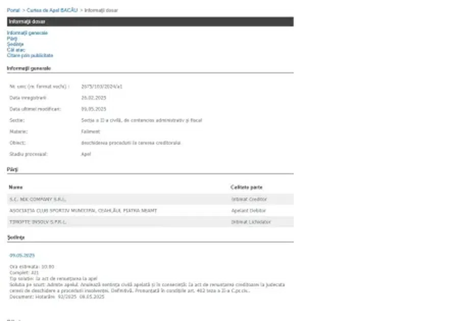Ceahlăul came out of insolvency They came out of insolvency! »The decision taken today by the court