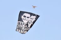 Protest with drone at CFR Cluj - Hermannstadt: What was writing on the waved canvas above the stadium