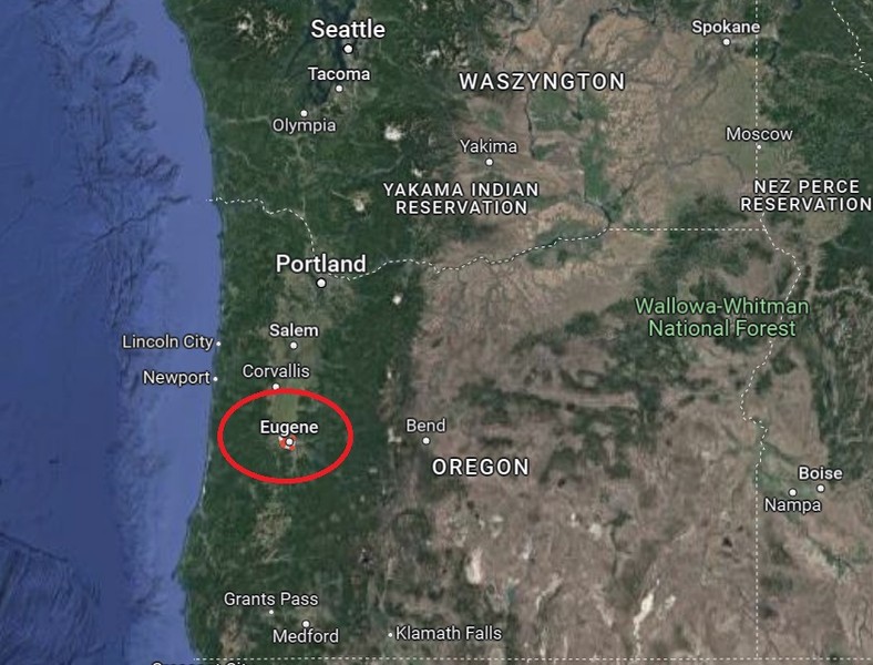 Eugene, Oregon. (Google Maps)