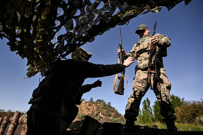 Ukrainian soldiers in the Donetsk region, May 3, 2025.