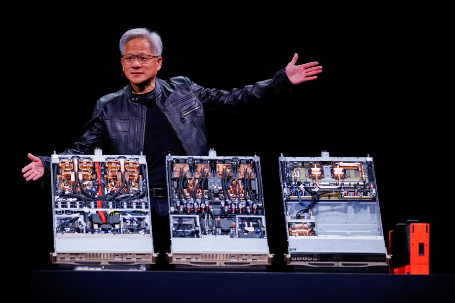 The president of Nvidia Jensen Huang speaks at the Computex fair in Taipei.