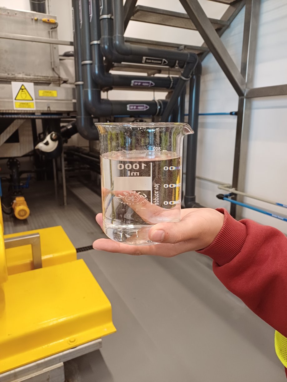 Water after the purification process