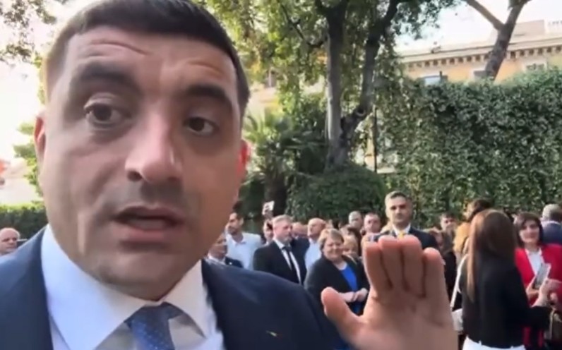 George Simion sent a video message during the debate from Romania TV, which he no longer participated in. Photo: Instagram video capture