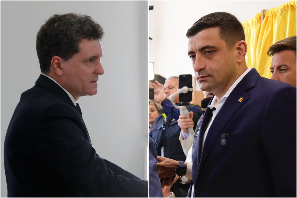 Nicușor Dan and George Simion. Collage: Ion Mateș / Hotnews. Photo: Inquam Photos, Shutterstock