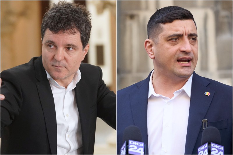 Nicușor Dan and George Simion. Collage: Ion Mateș / Hotnews. Photo: Inquam Photos, Shutterstock