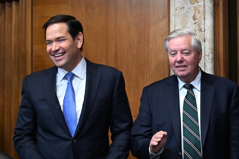 US Secretary of State Marco Rubio and Senator Lindsey Graham, Washington, May 20, 2025.