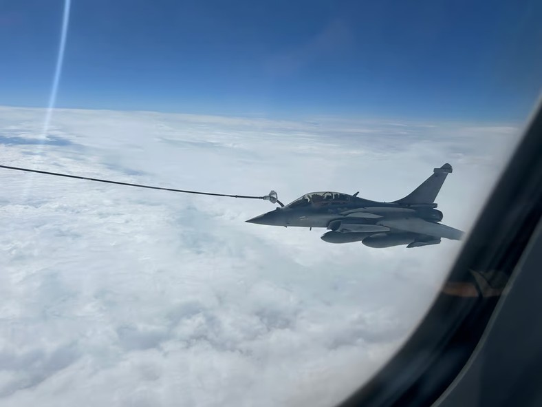 French fighter Rafale on the way to Lulea in northern Sweden