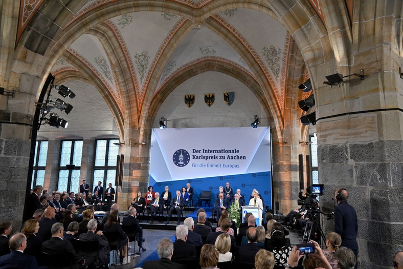 Awarding the Charles Wielki Award Ursula von der Leyen. Aachen, May 29, 2025