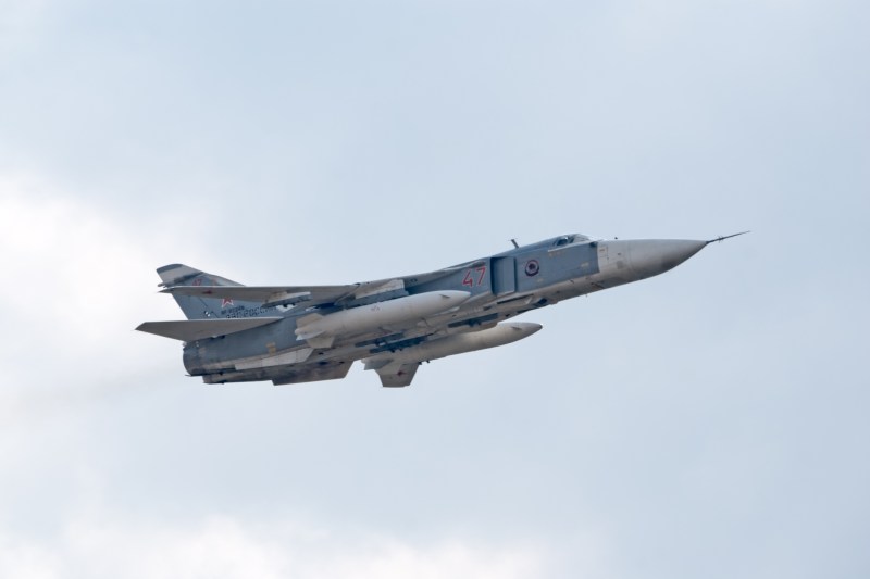 A Russian Bombardier Su-24 that performed hazardous maneuvers, intercepted by Polish fighter jets