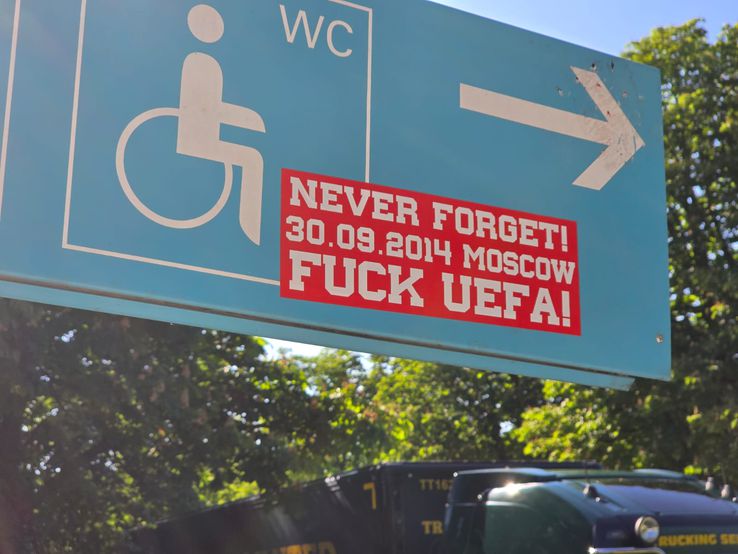 Hard messages to UEFA, from Bayern fans in Olympiapark